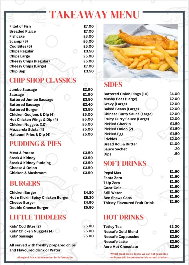 TAKEAWAY MENU