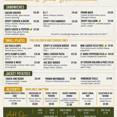 Lunch Menu & Small Bites