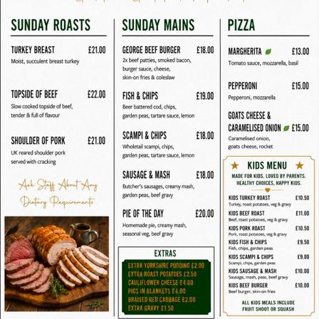 SUNDAY MENU