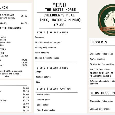 Light Lunch, Sides, Children's Meals, Desserts