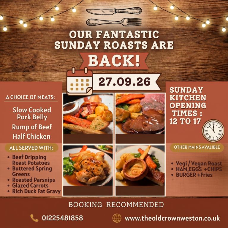 SUNDAY ROASTS ARE BACK