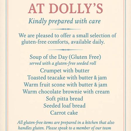 Gluten-free Options Dolly’s Vintage Tea Rooms