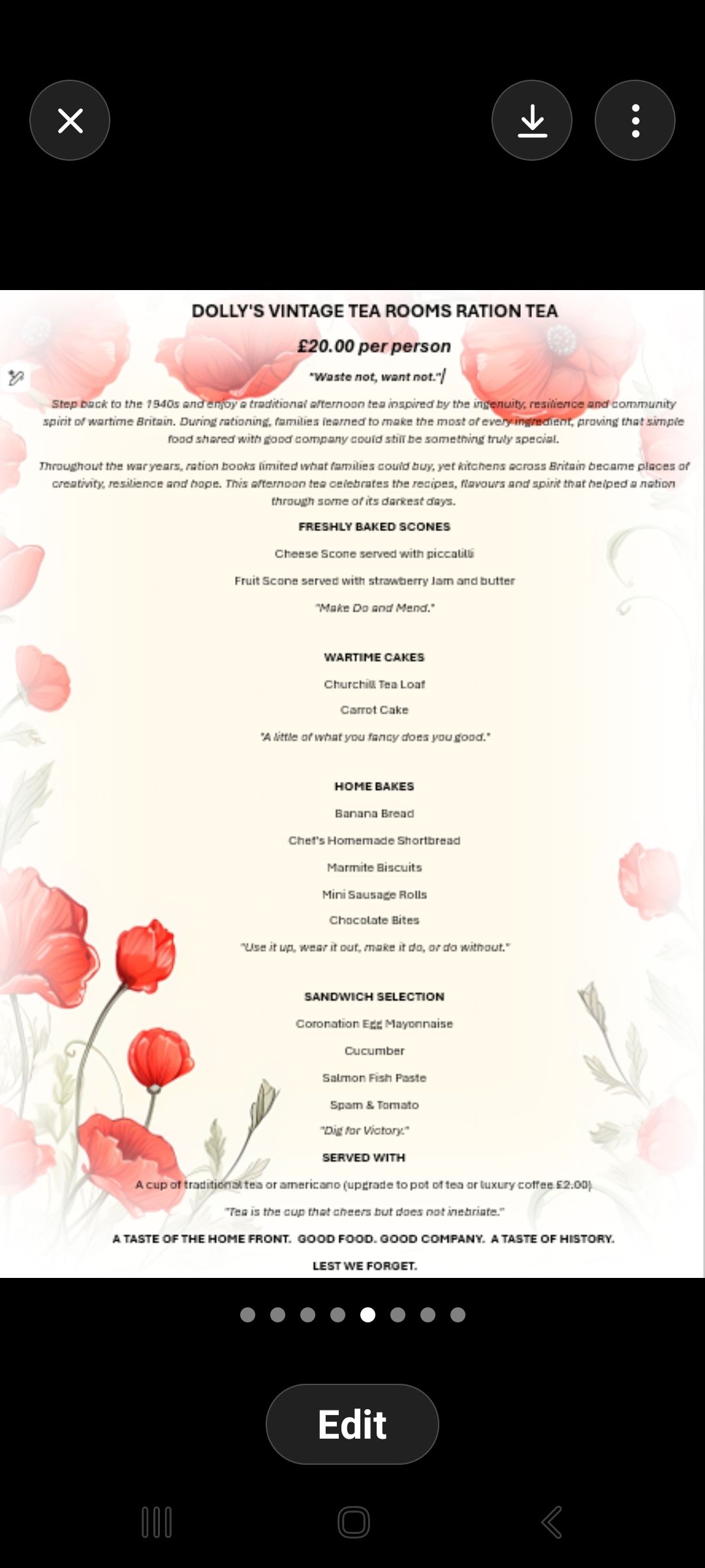 D Day Ration Afternoon Tea