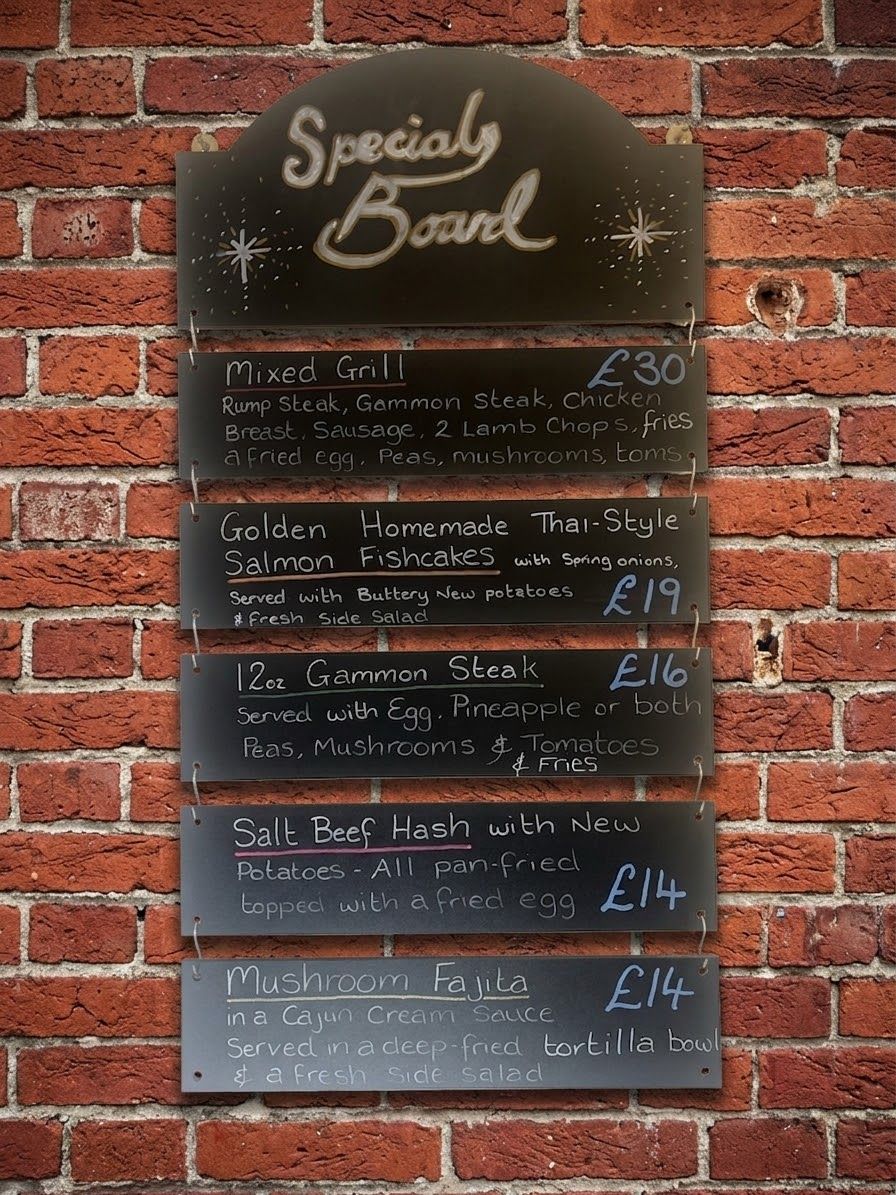 The Old Inn Specials Board