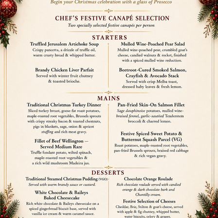 Christmas Day Menu