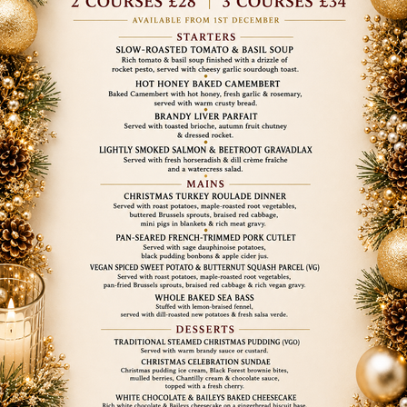 Christmas Fayre Menu