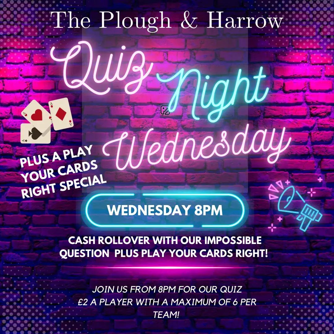 Quiz Night Wednesday 8pm