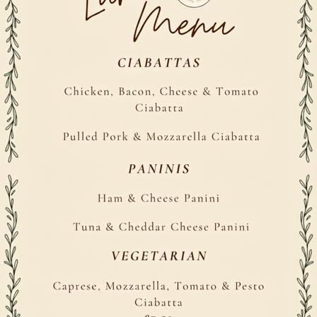 Lunch Menu
